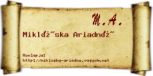 Miklóska Ariadné névjegykártya